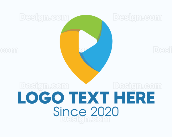 Multicolor Media Player Location Logo