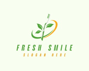 Dental Toothbrush Leaf logo