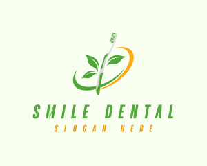 Dental Toothbrush Leaf logo