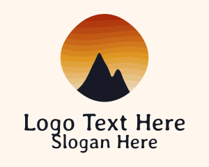 Sunset Stripe Mountain Peak Logo