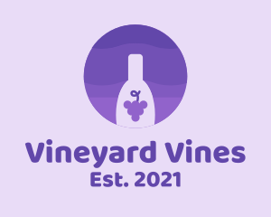 Purple Circle Wine logo design