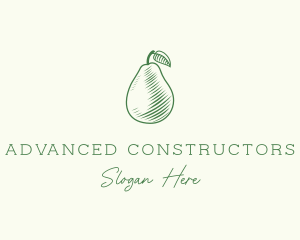 Green Pear Fruit logo design