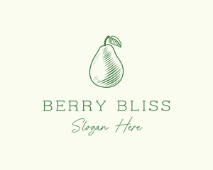 Green Pear Fruit logo design