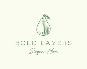 Green Pear Fruit logo design