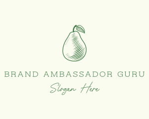 Green Pear Fruit logo design