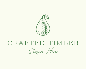 Green Pear Fruit logo design