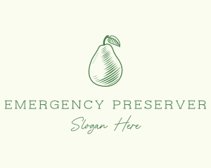 Green Pear Fruit logo design