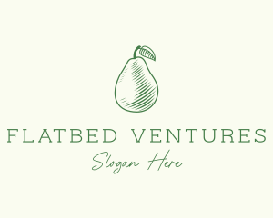 Green Pear Fruit logo design