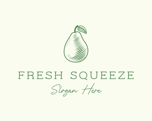 Green Pear Fruit logo design