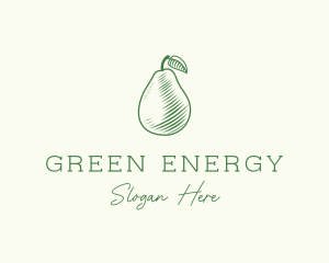 Green Pear Fruit logo design