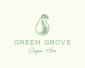 Green Pear Fruit logo design