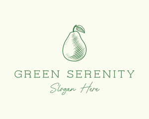 Green Pear Fruit logo design