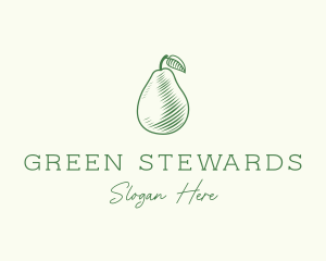 Green Pear Fruit logo design