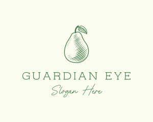 Green Pear Fruit logo design