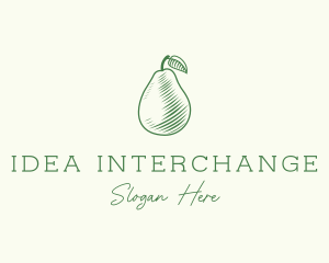 Green Pear Fruit logo design