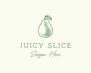 Green Pear Fruit logo design