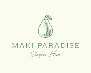 Green Pear Fruit logo design