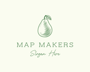 Green Pear Fruit logo design