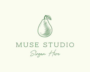 Green Pear Fruit logo design