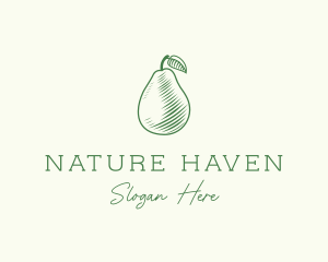 Green Pear Fruit logo design