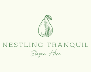 Green Pear Fruit logo design