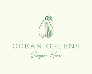 Green Pear Fruit logo design