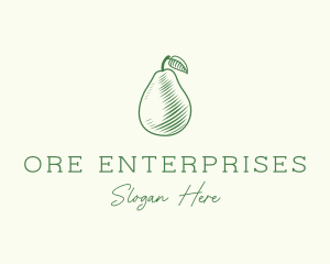 Green Pear Fruit logo design