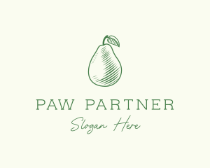 Green Pear Fruit logo design