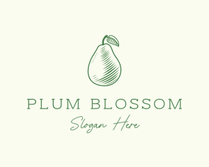 Green Pear Fruit logo design