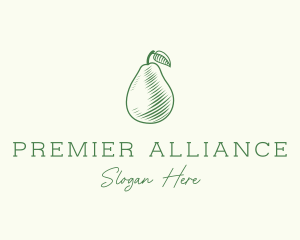 Green Pear Fruit logo design