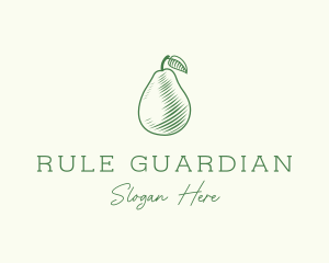 Green Pear Fruit logo design