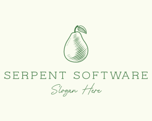 Green Pear Fruit logo design