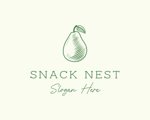 Green Pear Fruit logo design