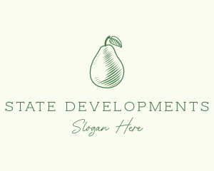 Green Pear Fruit logo design