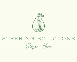 Green Pear Fruit logo design