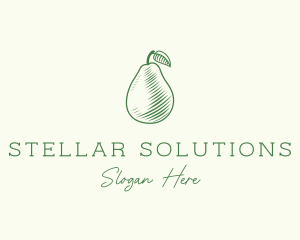 Green Pear Fruit logo design