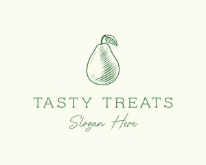 Green Pear Fruit logo design