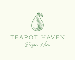 Green Pear Fruit logo design