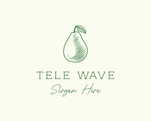 Green Pear Fruit logo design