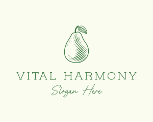 Green Pear Fruit logo design