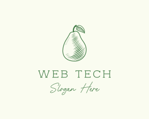 Green Pear Fruit logo design