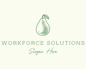 Green Pear Fruit logo design