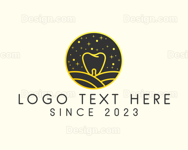 Night Dental Tooth Logo