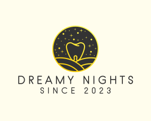 Night Dental Tooth logo design