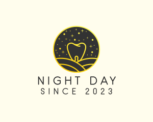 Night Dental Tooth logo design