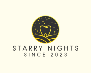 Night Dental Tooth logo design