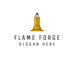 Yellow Pencil Tower logo design