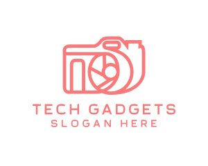 Pink Digicam Gadget  logo design