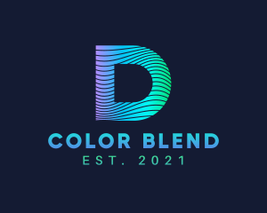 Gradient Stripes Letter D logo design