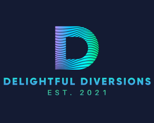 Gradient Stripes Letter D logo design